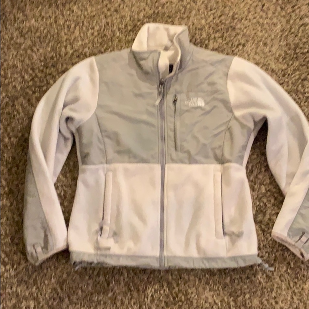 white gray THE NORTH FACE Fleece Denali Jacket